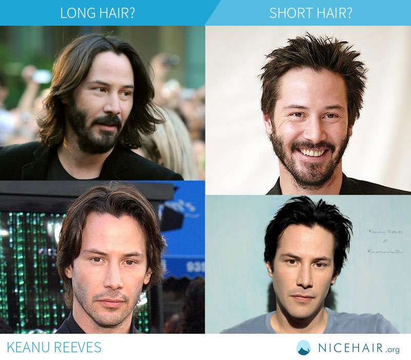 Keanu Reeves long hair short hair